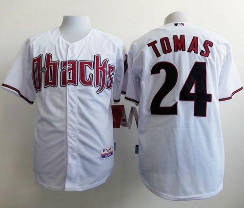 Diamondbacks #24 Yasmany Tomas White Cool Base Stitched MLB Jersey - Click Image to Close
